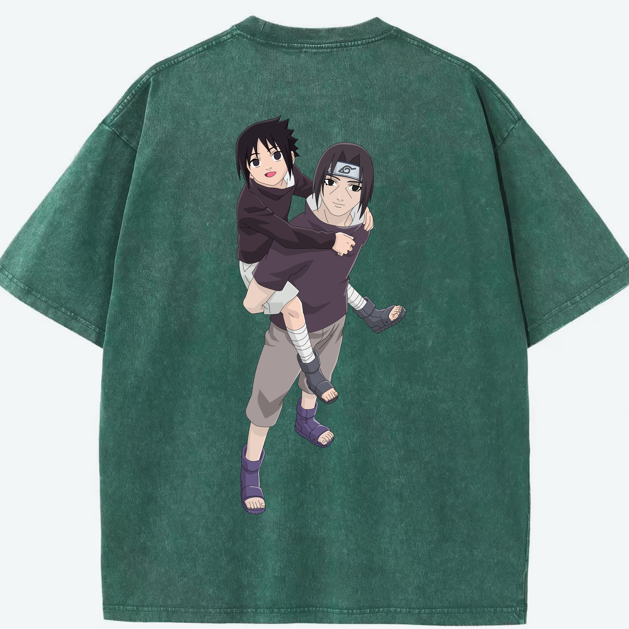 （画像用） NARUTO -ナルト- うちは イタチ Uchiha Itachi 綿100% ヴィンテージ風 半袖Tシャツ（背面プリント）